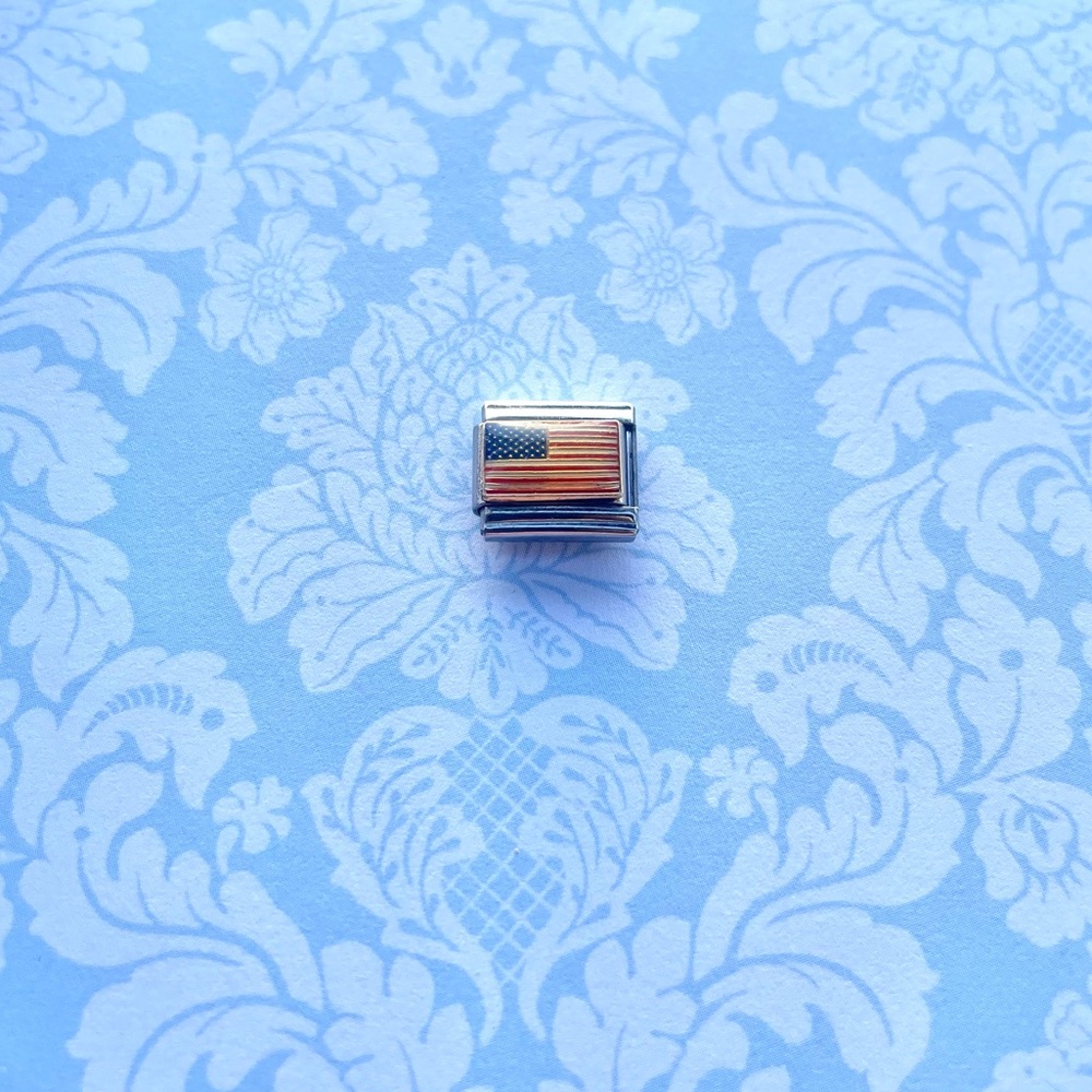 American Flag Italian Charm